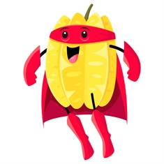 Superhero Starfruit Classroom Fruit Transparent Sticker